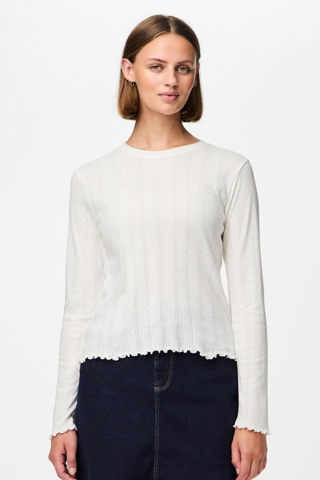 Marie O -Neck Poin Top - Cloud Dancer