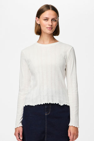 Marie O -Neck Poin Top - Cloud Dancer