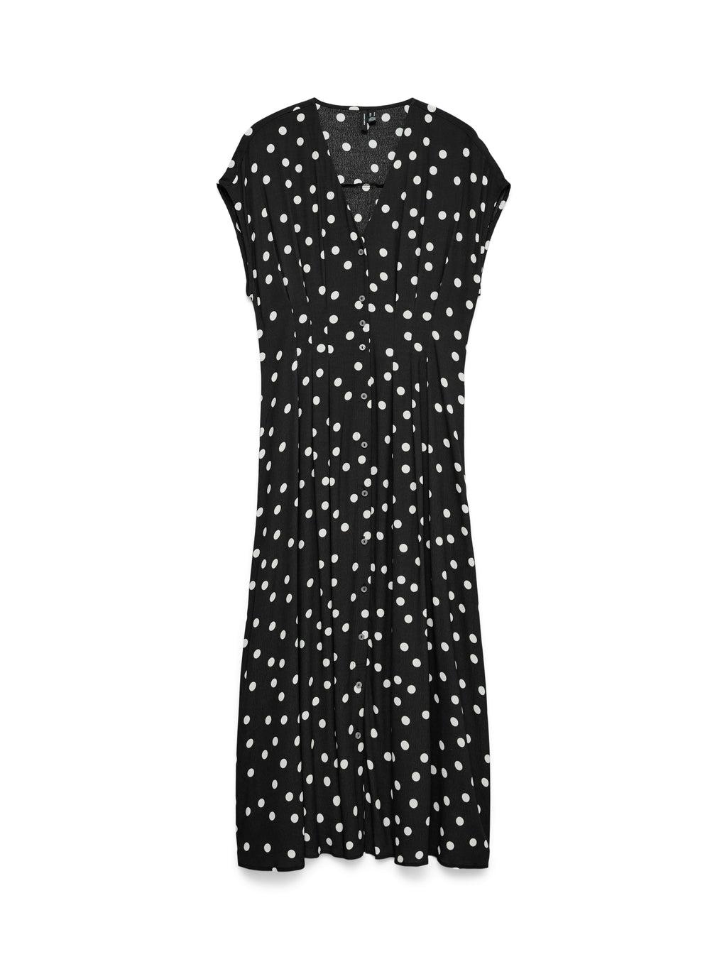 Elisa Pleat Shirt Dress - Black- Snow White Dot