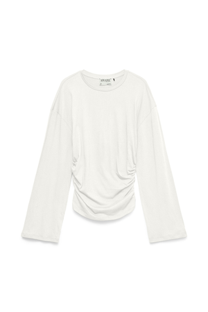 Top Navaro con cuello redondo - Blanco Nieve