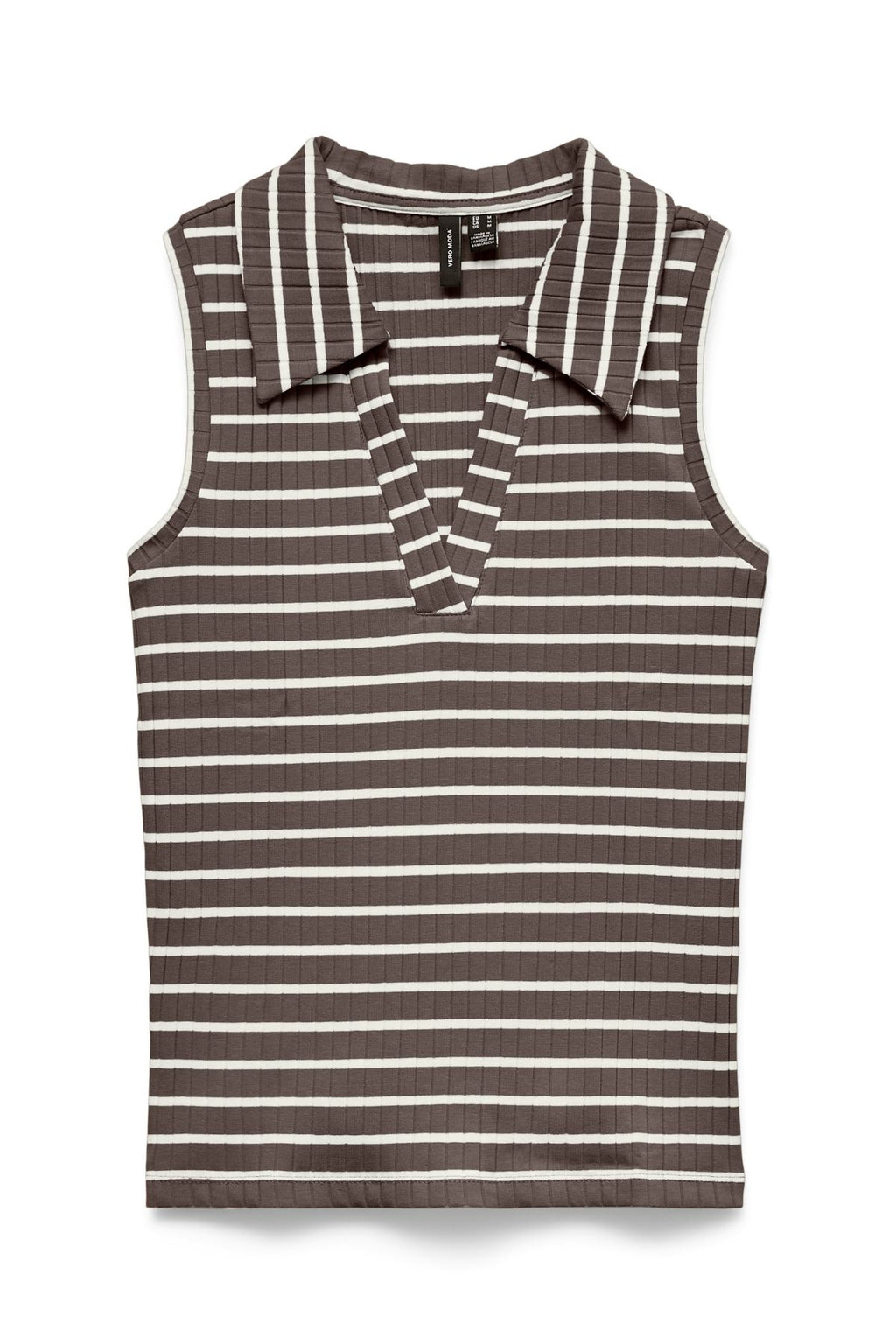 Top con cuello de mar - Chocolate Martini Stripes:Blanco Nieves