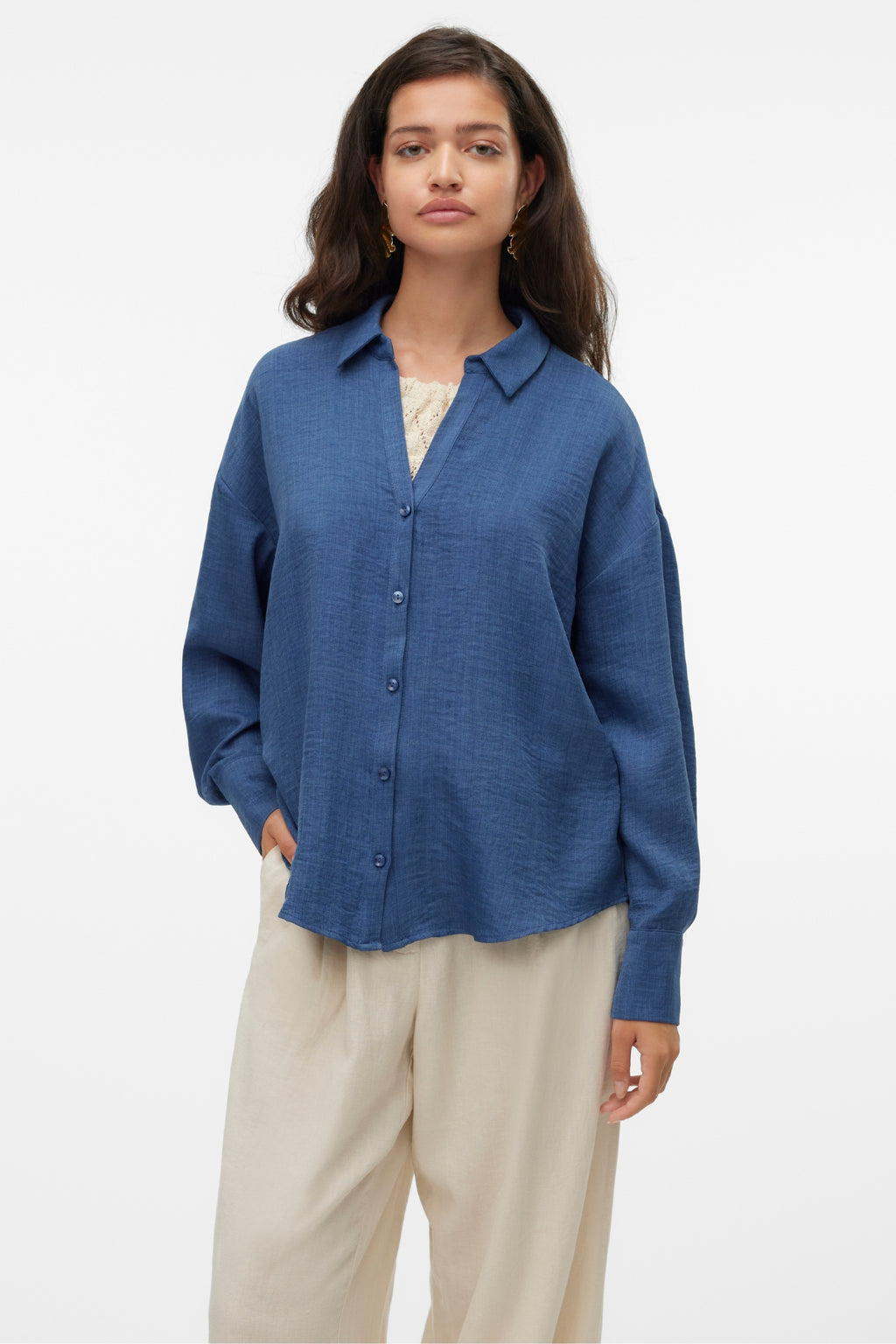 Camisa Melaney Queeny - Dark Denim Melange