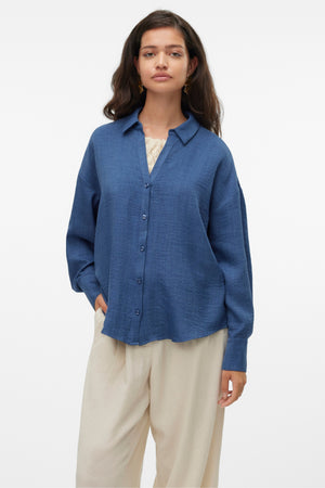 Camisa Melaney Queeny - Dark Denim Melange