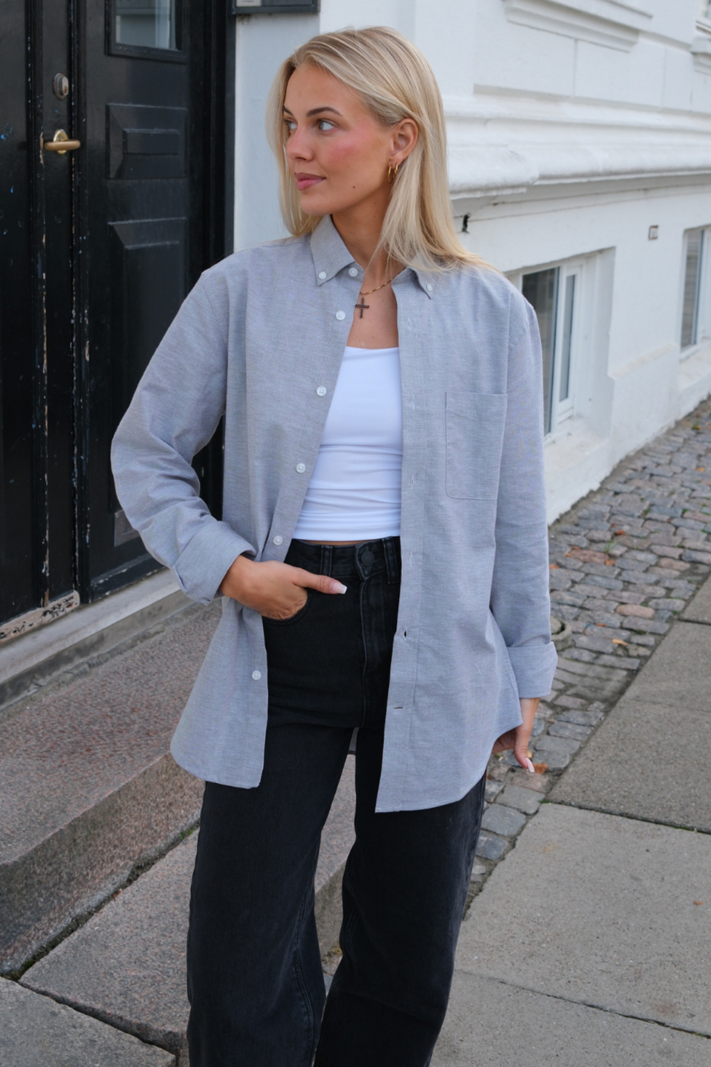 Boyfriend Oxford Shirt - Grey