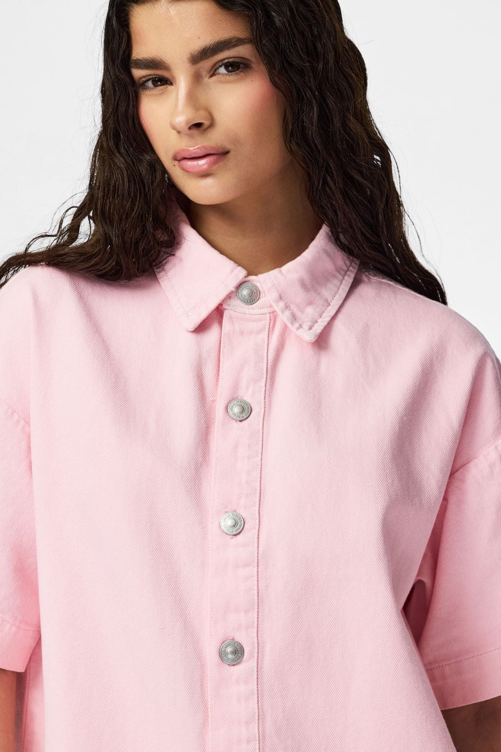 Sky A-Shape Denim Dress - Roseate Spoonbill