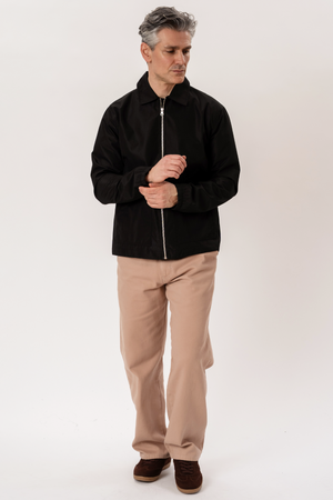 Chaqueta corta con cremallera - Negro
