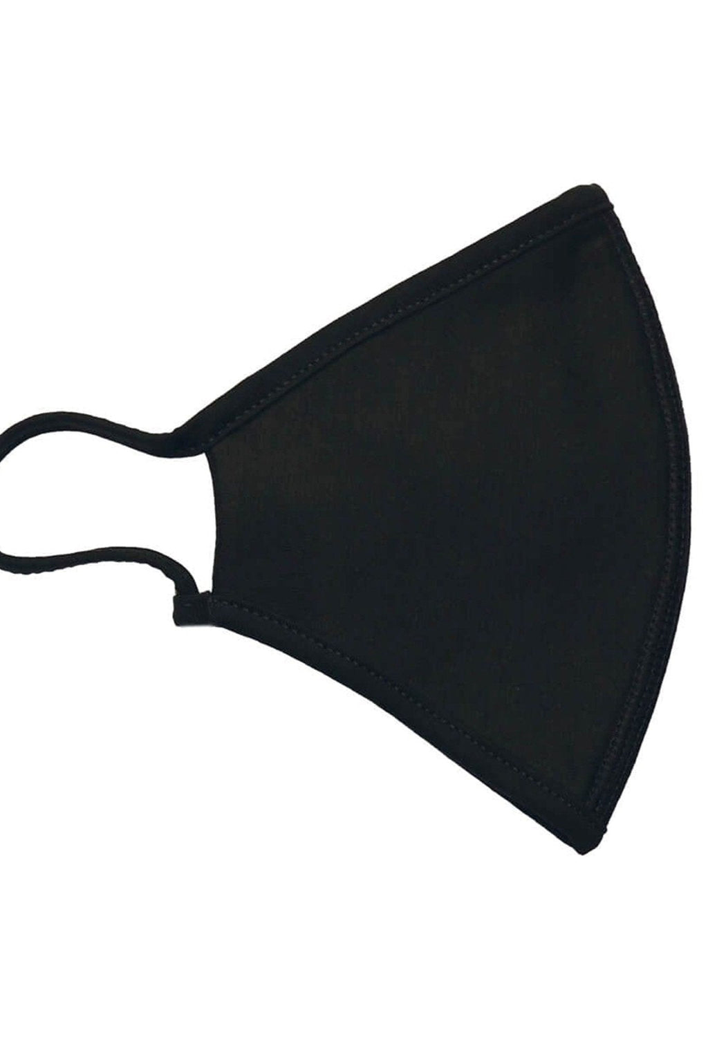 10 pcs. Máscara de tela con 3 capas - negro (algodón orgánico)