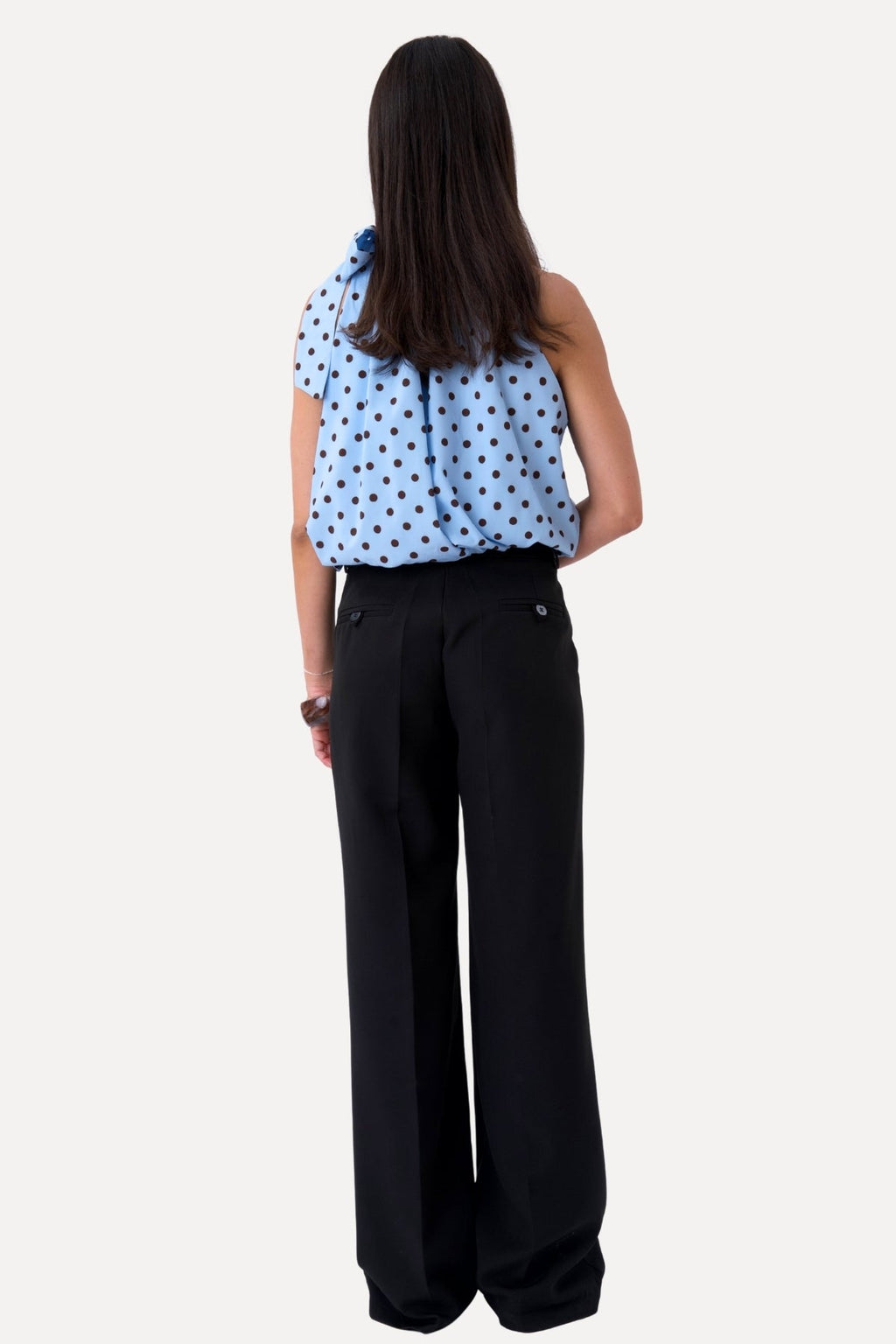 Top Wilma - Azul claro/Puntos marrones