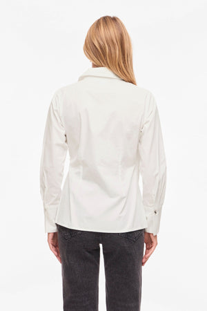 Top cruzado con cuello en V Lumi - Blanco nieve