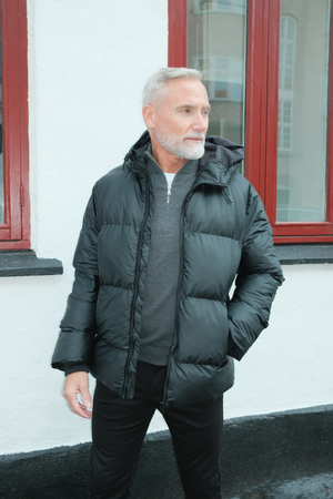 Chaqueta con capucha revestida - Oliva