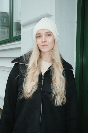 Ribbed Beanie - Light Beige