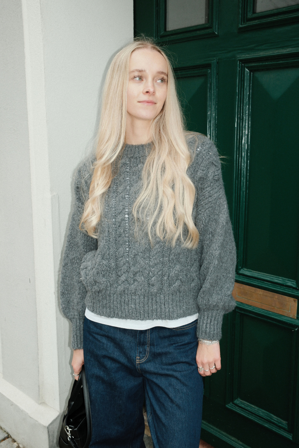 Emma Cable Knit - Mid Grey
