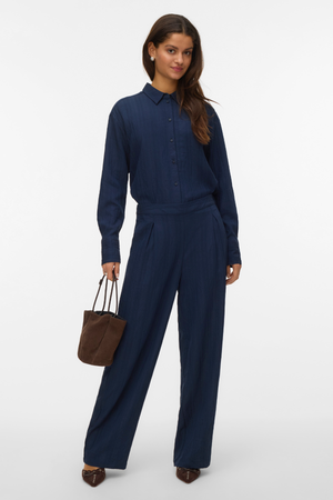 Pantalón recto irine - blazer azul marino