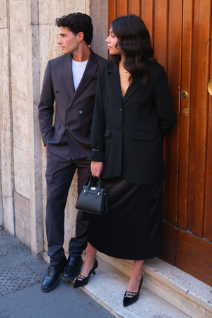 Premium Traje de doble pecho (negro)