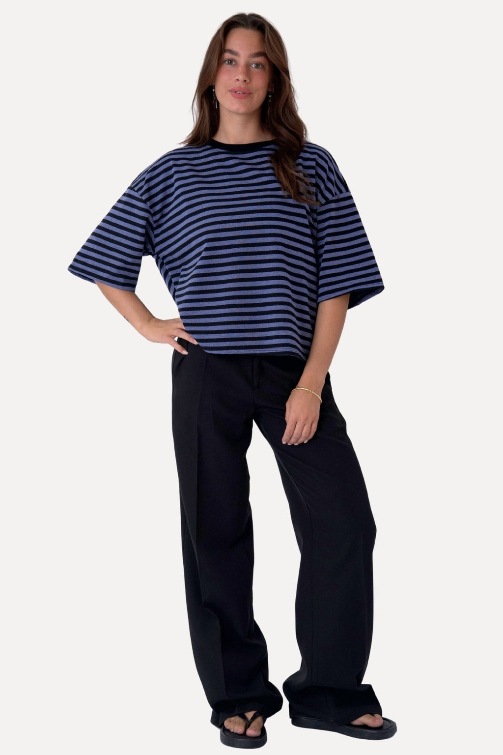 Camiseta Zoe - Negro/Azul vaquero
