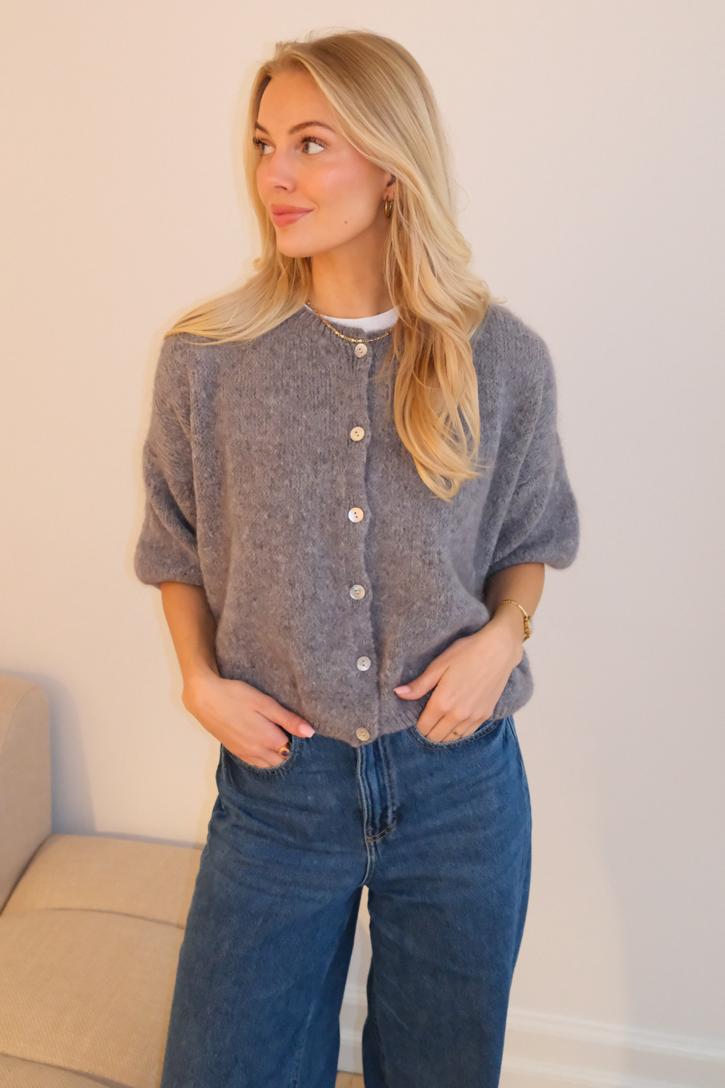 Jersey de manga corta Mary - Gris