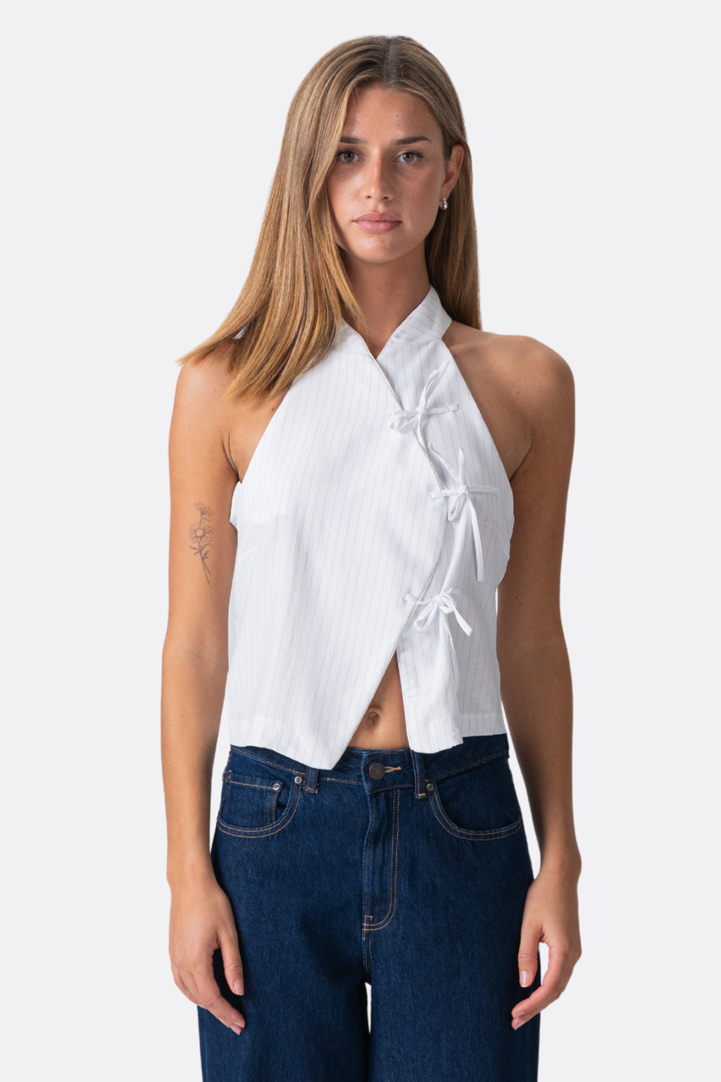 Silva Striped Top - White