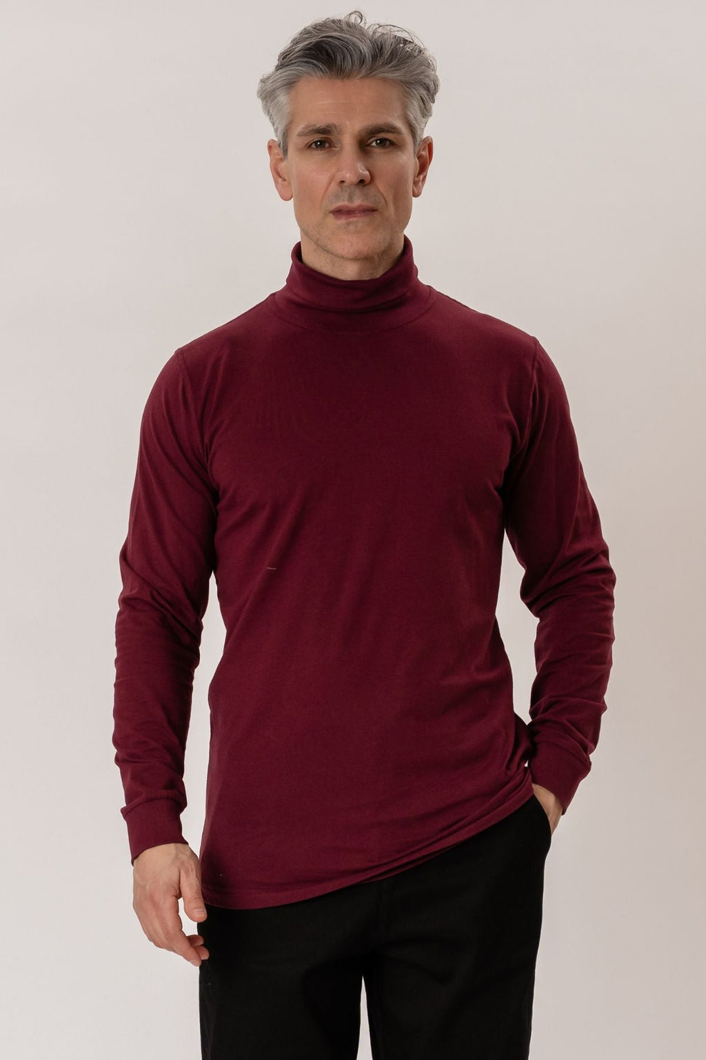 Séter de cuello en rollo - Borgoña Rojo