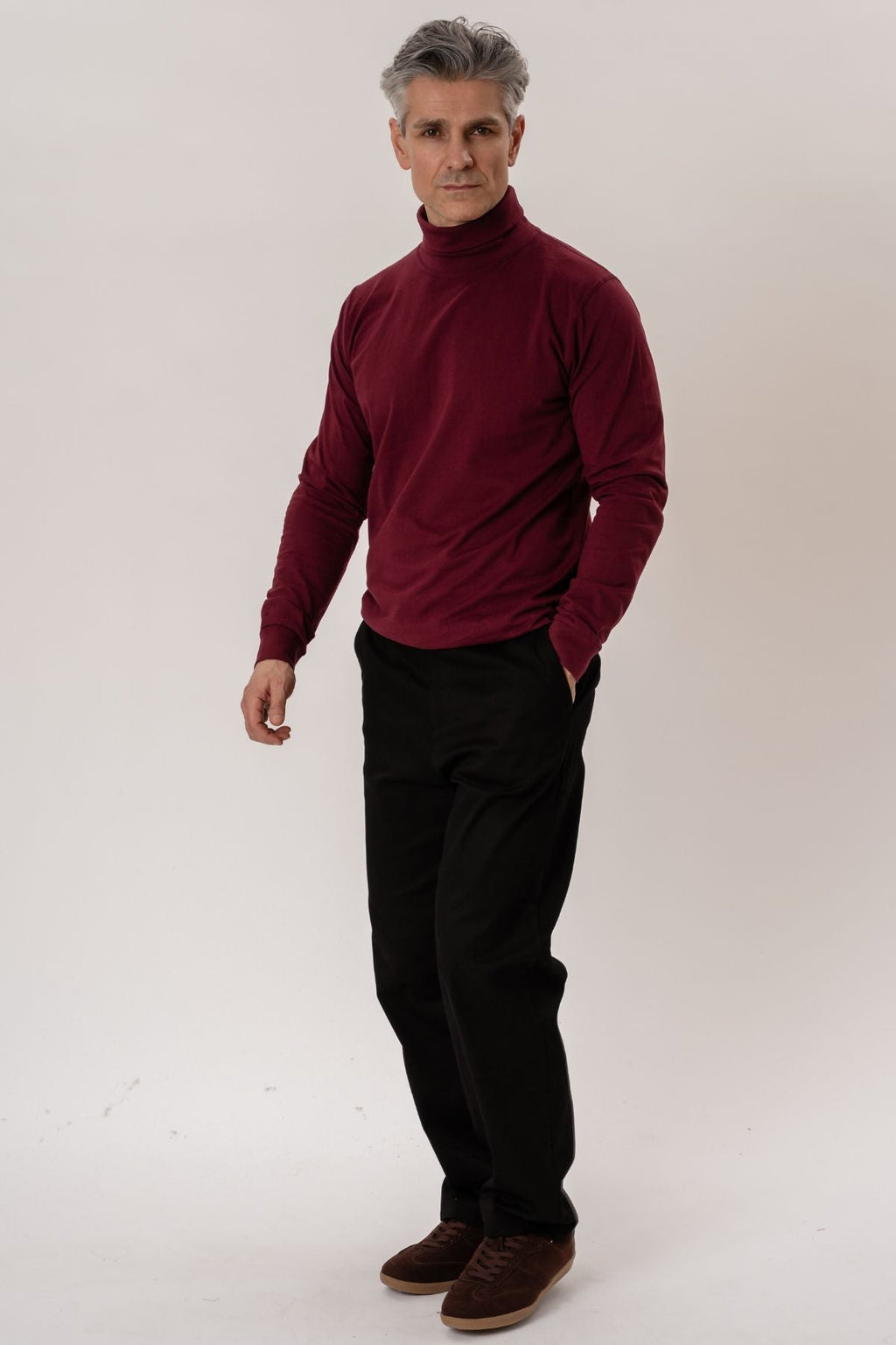 Séter de cuello en rollo - Borgoña Rojo