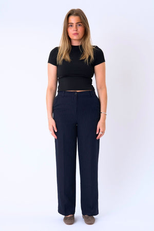 Pantalones clásicos de traje - Pinstripe azul marino