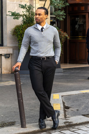 Chinos rectos de algodón - Negro