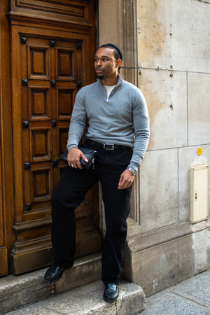 Jersey Media Cremallera - Gris Melange