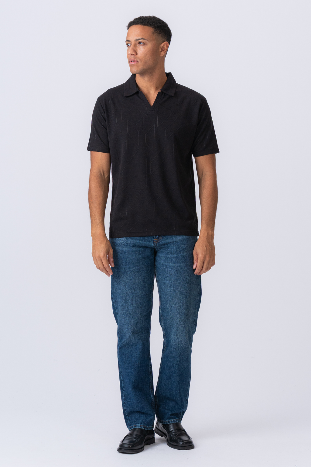 Atlas Textured Polo - Negro