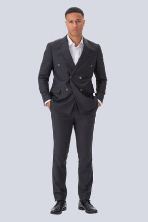 Premium Double-breasted Blazer - Grey-brown