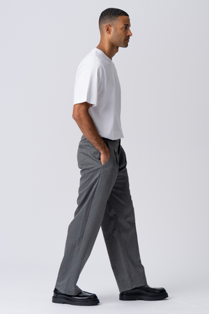 Traje ancho plisado Pants - Gris claro