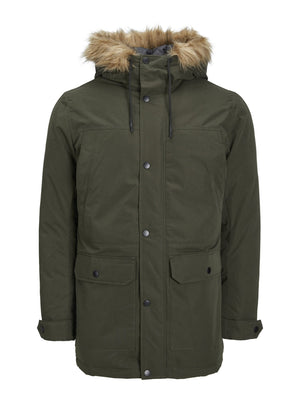 Chaqueta clásica de parka - verde oscuro