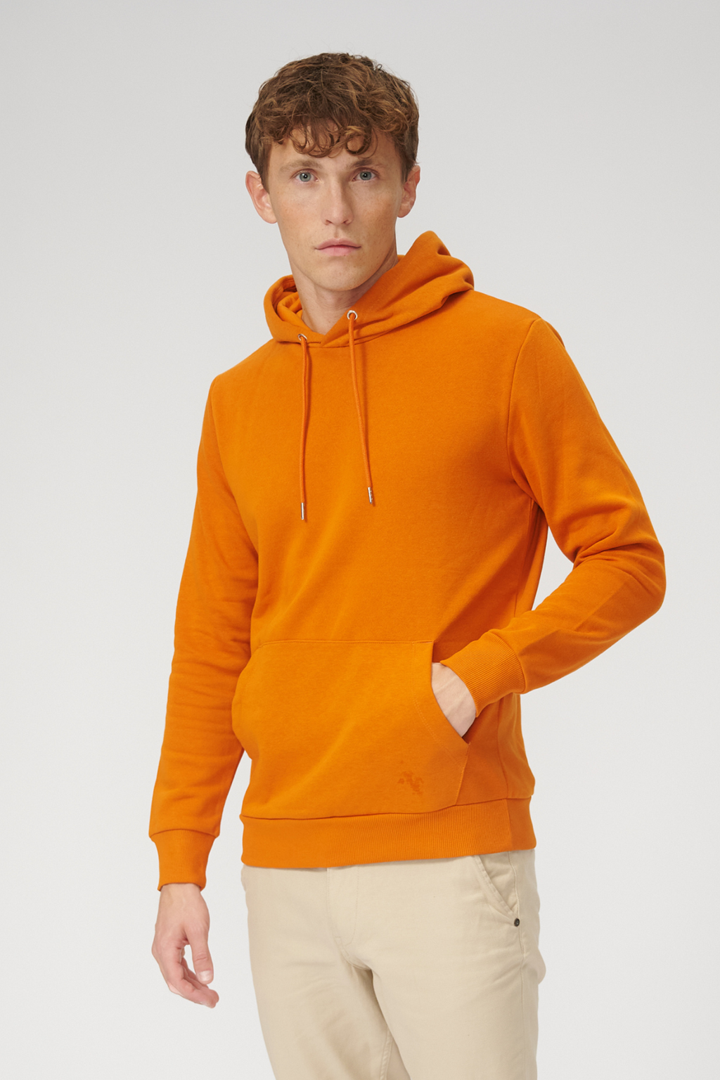 Sudor de sudadera con capucha básica - naranja