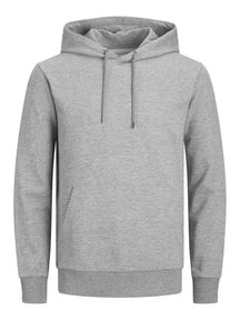 Sudor de sudadera con capucha básica - Melange gris claro