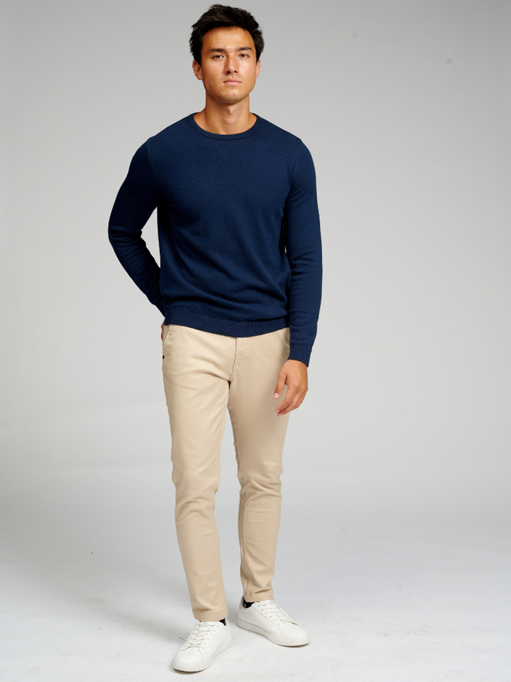 Basic Knit Crewneck - Navy