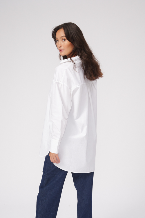 Oversized Shirt - Hvid - TeeShoppen - Hvid