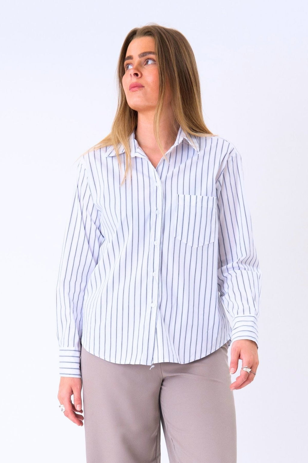 Camisa Thalia Rayas - Blanco