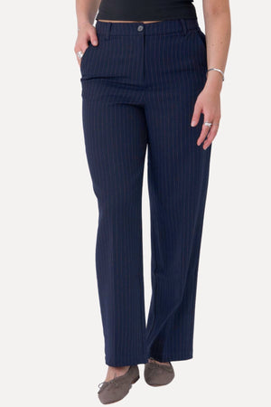 Classic Suit Pants - Navy Pinstripe