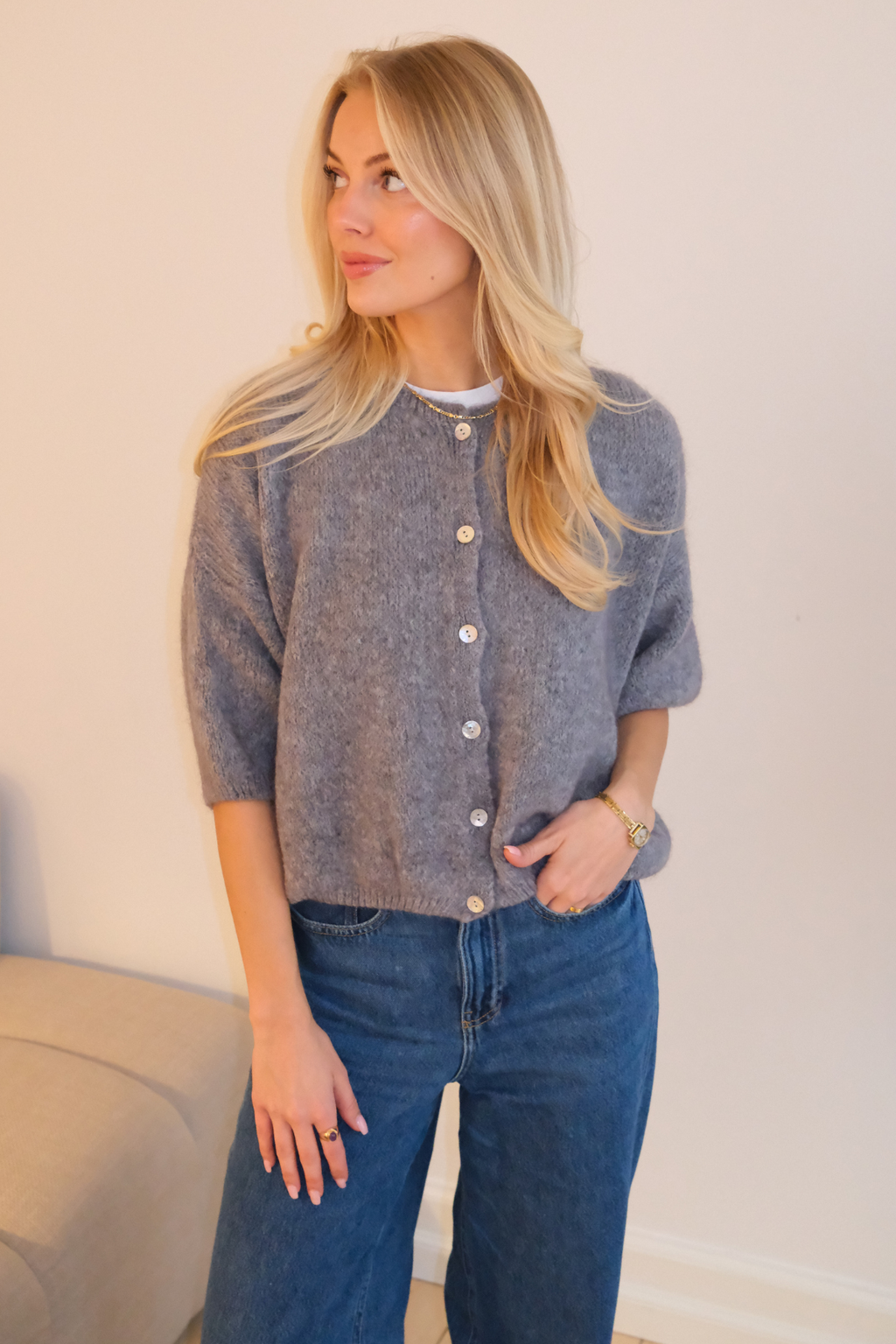 Jersey de manga corta Mary - Gris