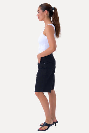 mezclilla Shorts - Negro