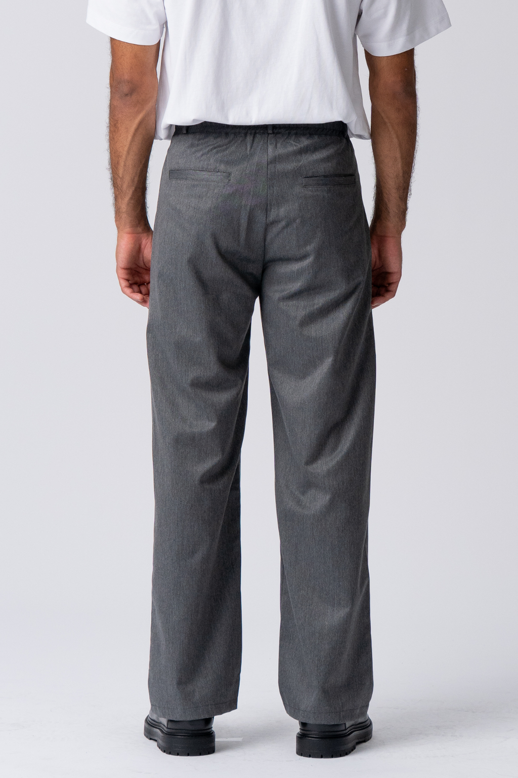 Traje ancho plisado Pants - Gris claro