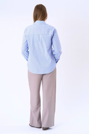 Camisa Rayas Thalia - Azul Claro