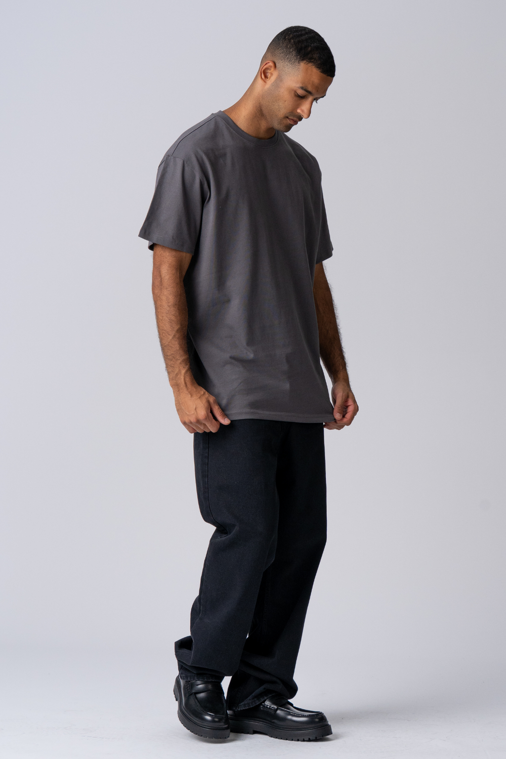 Pesado Oversized Camiseta - gris oscuro