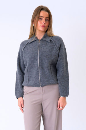 Cremallera de punto Selma - Gris