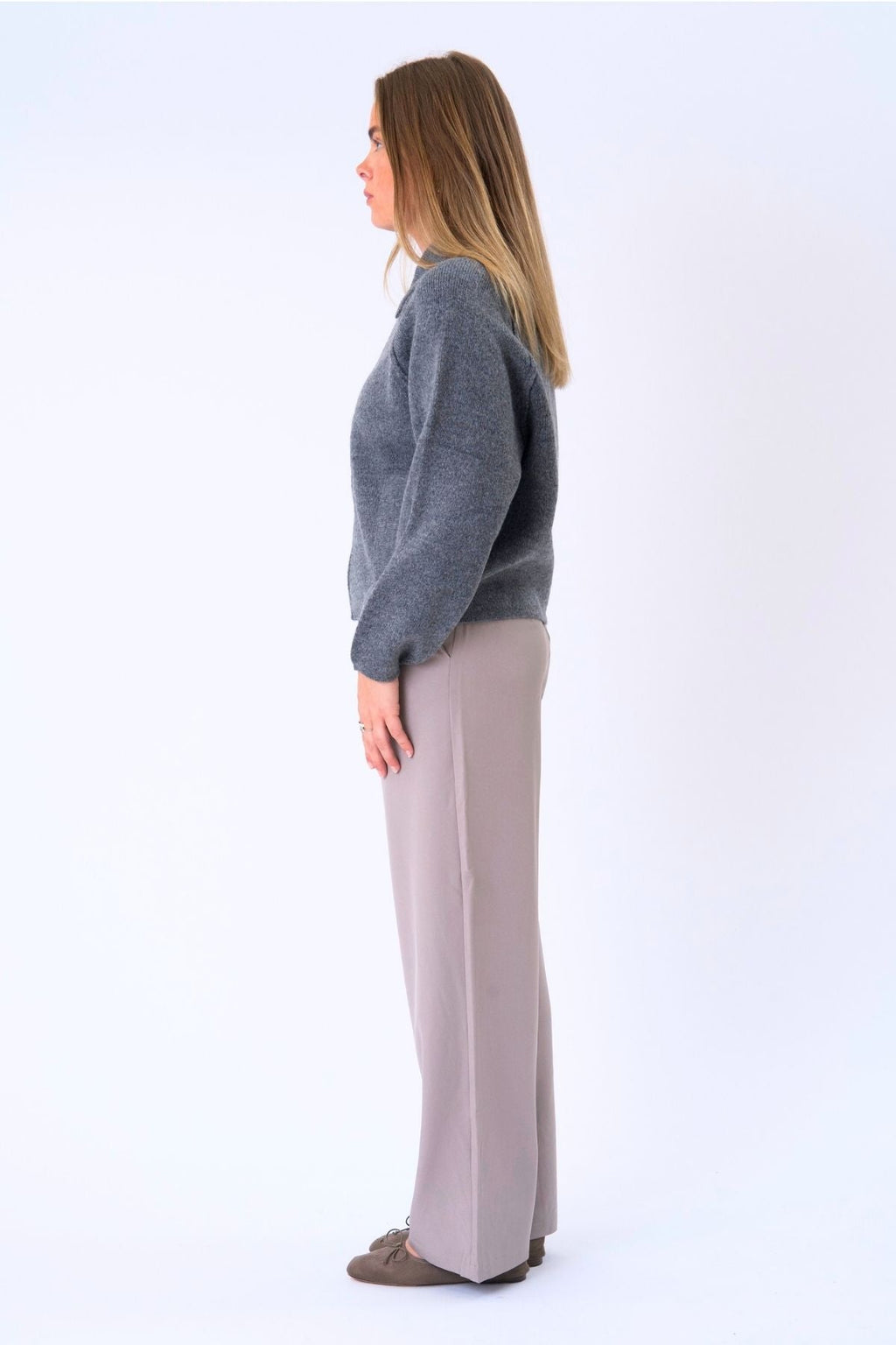Cremallera de punto Selma - Gris
