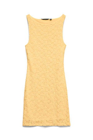 Dolly Boat Neck Short Dress - Golden Haze