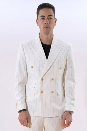 Classic Blazer - White Pinstripe