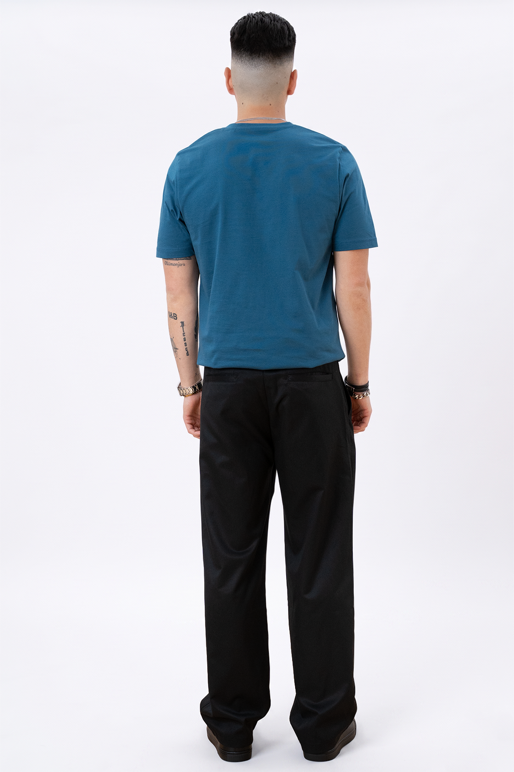Basic Camiseta cuello pico - Azul Petróleo