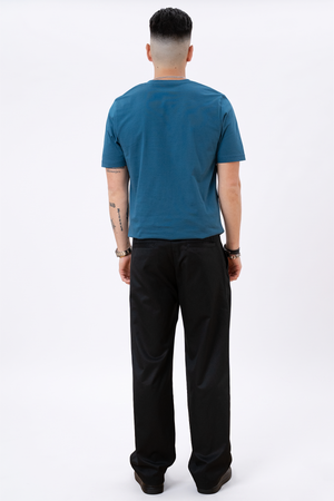 Basic Camiseta cuello pico - Azul Petróleo