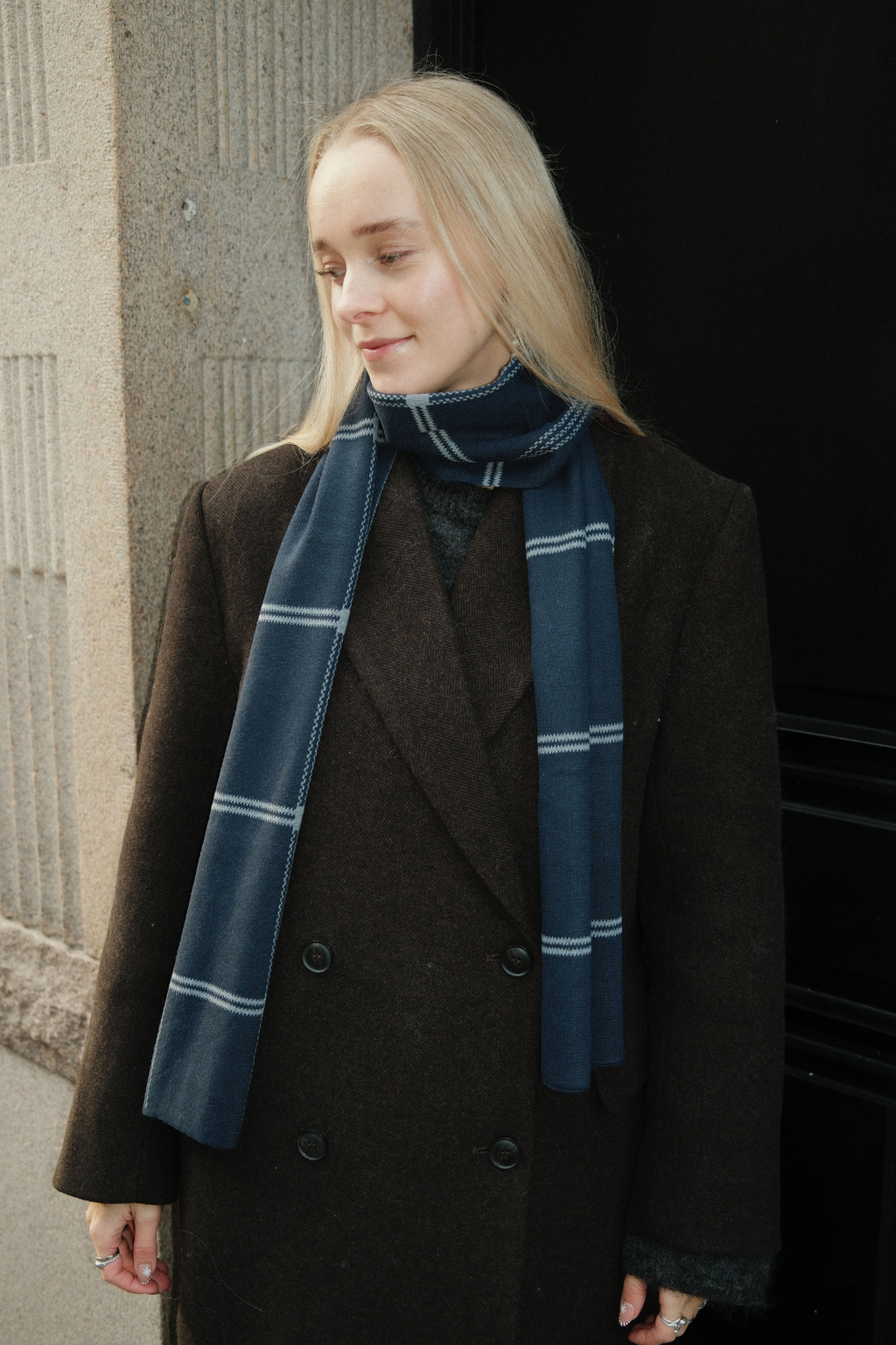 Bufanda - Rayas Azul Marino