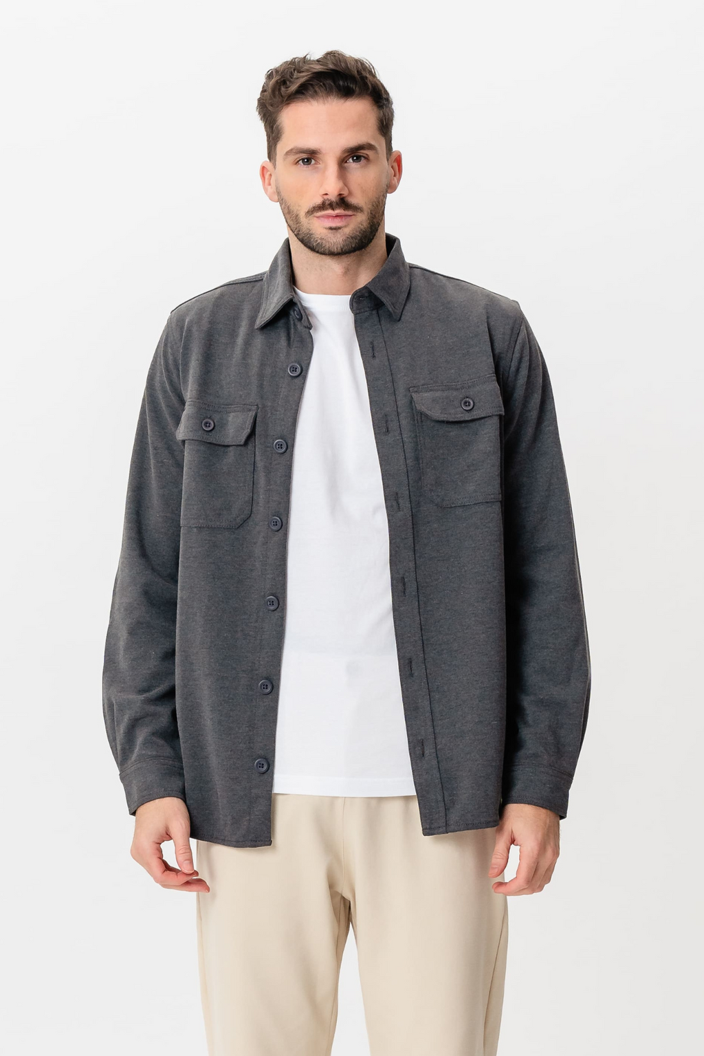 Performance Regular Overshirt - Carbón