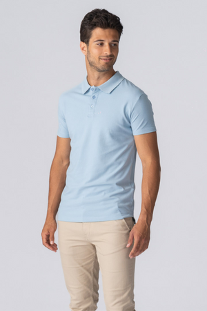 Muscle Polo Shirt - Light Blue